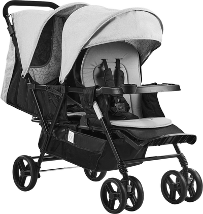 Vevor Double Stroller Foldable Lightweight with Front and Back Seating New