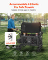 Vevor Wagon Stroller for 4 Kids Collapsible Push Pull 330lbs Capacity New