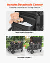 Vevor Wagon Stroller for 4 Kids Collapsible Push Pull 330lbs Capacity New