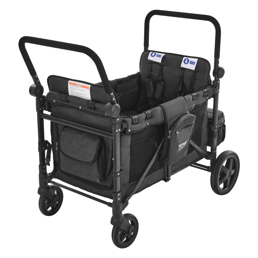 Vevor Wagon Stroller for 4 Kids Collapsible Push Pull 330lbs Capacity New