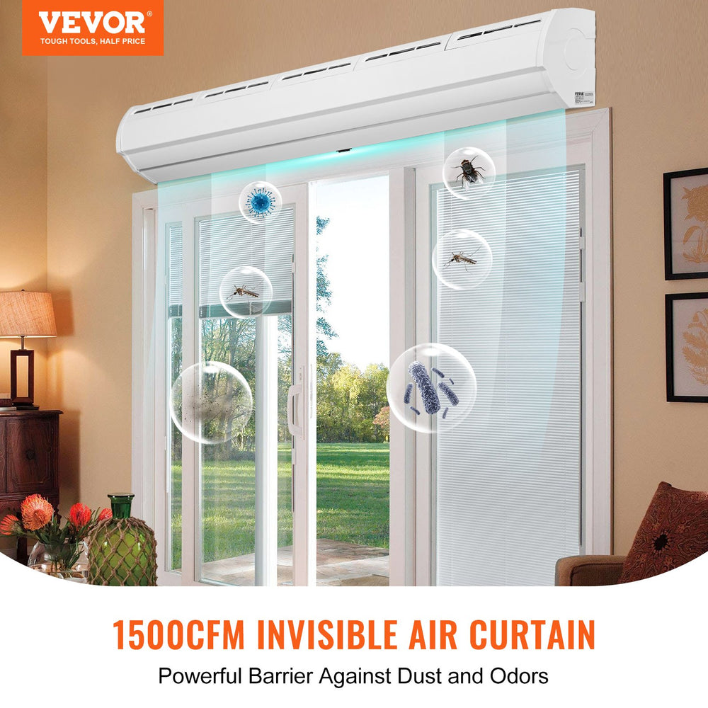 Vevor 60" Commercial Indoor Air Curtain Centrifugal 2 Speeds 1500CFM 110V Unheated New
