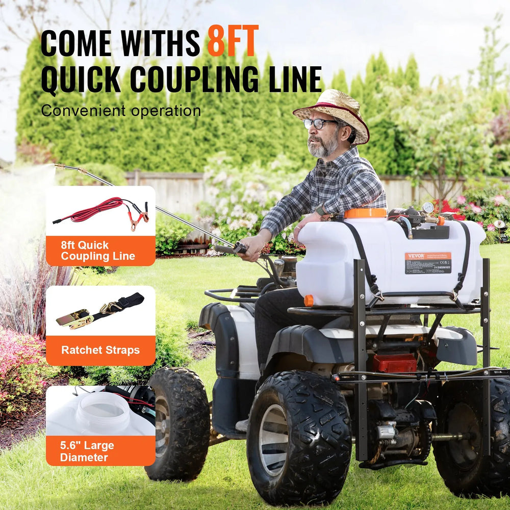Vevor ATV Broadcast Spot Sprayer 15.9 Gal 1.9 GPM with 20' Hose 12V Pump New