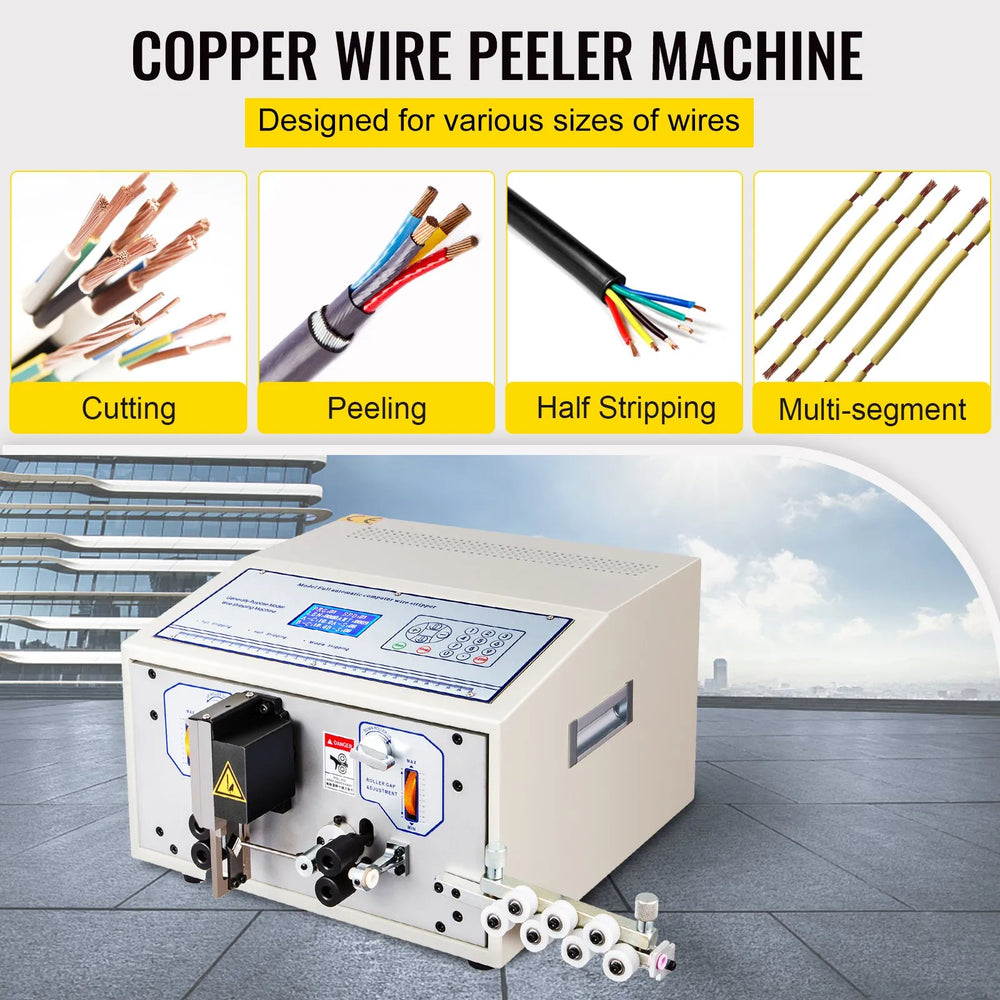 Vevor Wire Stripping Peeling Machine 200W Automatic Scrap Cable Stripper New