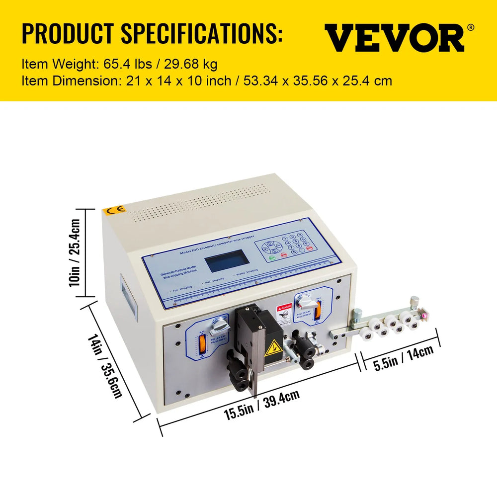 Vevor Wire Stripping Peeling Machine 200W Automatic Scrap Cable Stripper New