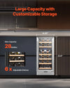 Vevor Dual Zone Wine Cooler 28-Bottle Freestanding Mini Fridge with Touch Temp Control New