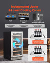 Vevor Dual Zone Wine Cooler 28-Bottle Freestanding Mini Fridge with Touch Temp Control New