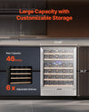 Vevor Wine Refrigerator Dual Zone 46 Bottle Cooler with Glass Door Temp Control New