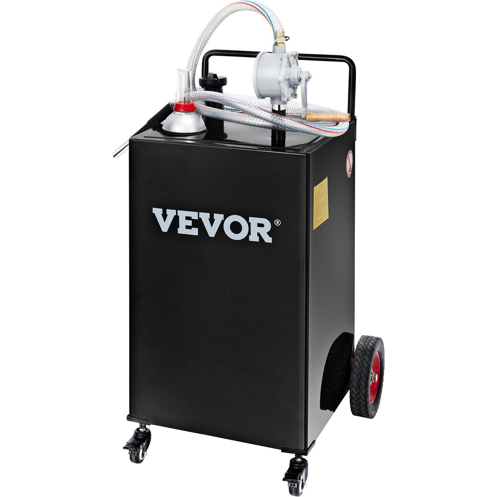 Vevor Fuel Caddy 35 Gallon Gas Storage Tank with Manual Transfer Pump New