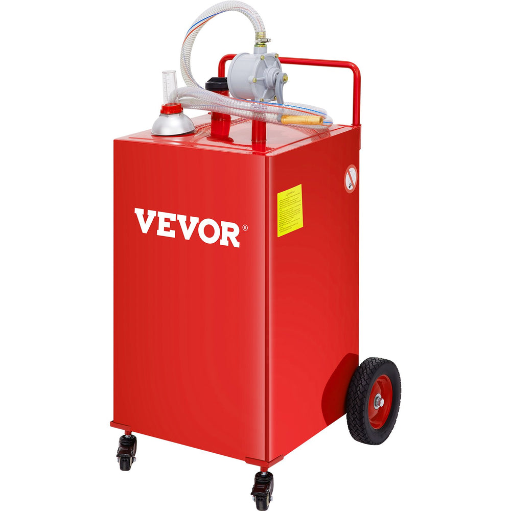 Vevor Fuel Caddy 35 Gallon Gas Storage Tank with Manual Transfer Pump New