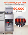 Vevor Commercial Deep Fryer 3-Burner 40 lbs Capacity Propane with Dual Baskets New
