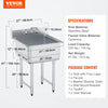 Vevor Stainless Steel Prep Utility Sink Free Standing Includes Faucet and Legs New