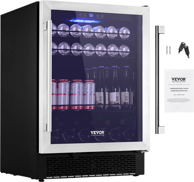 Vevor 24 Inch Beverage Refrigerator Under Counter 140 Liter Capacity New
