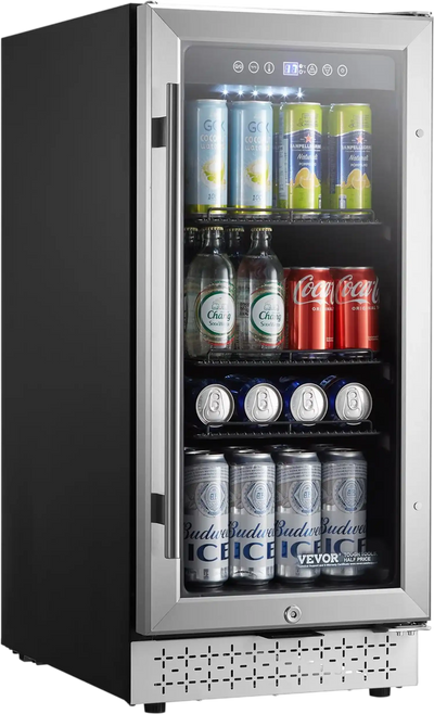 Vevor Beverage Refrigerator Cooler 88 Can with Temperature Control Adjustable Shelves New