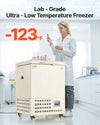 Vevor Lab Freezer 58L Ultra Low Temperature -40°F to -123°F Adjustable with Rollers New