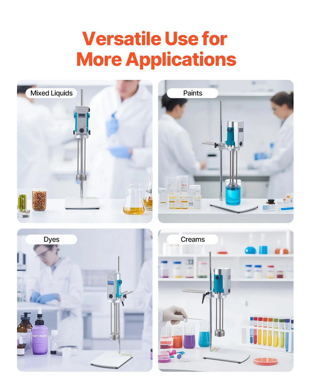 Vevor Homogenizer 500W High Speed Lab Mixer 200-11000 RPM New