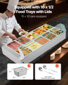 Vevor Food Warmer 10-Pan Electric Steam Table 86-185°F Temp Control 1700W New