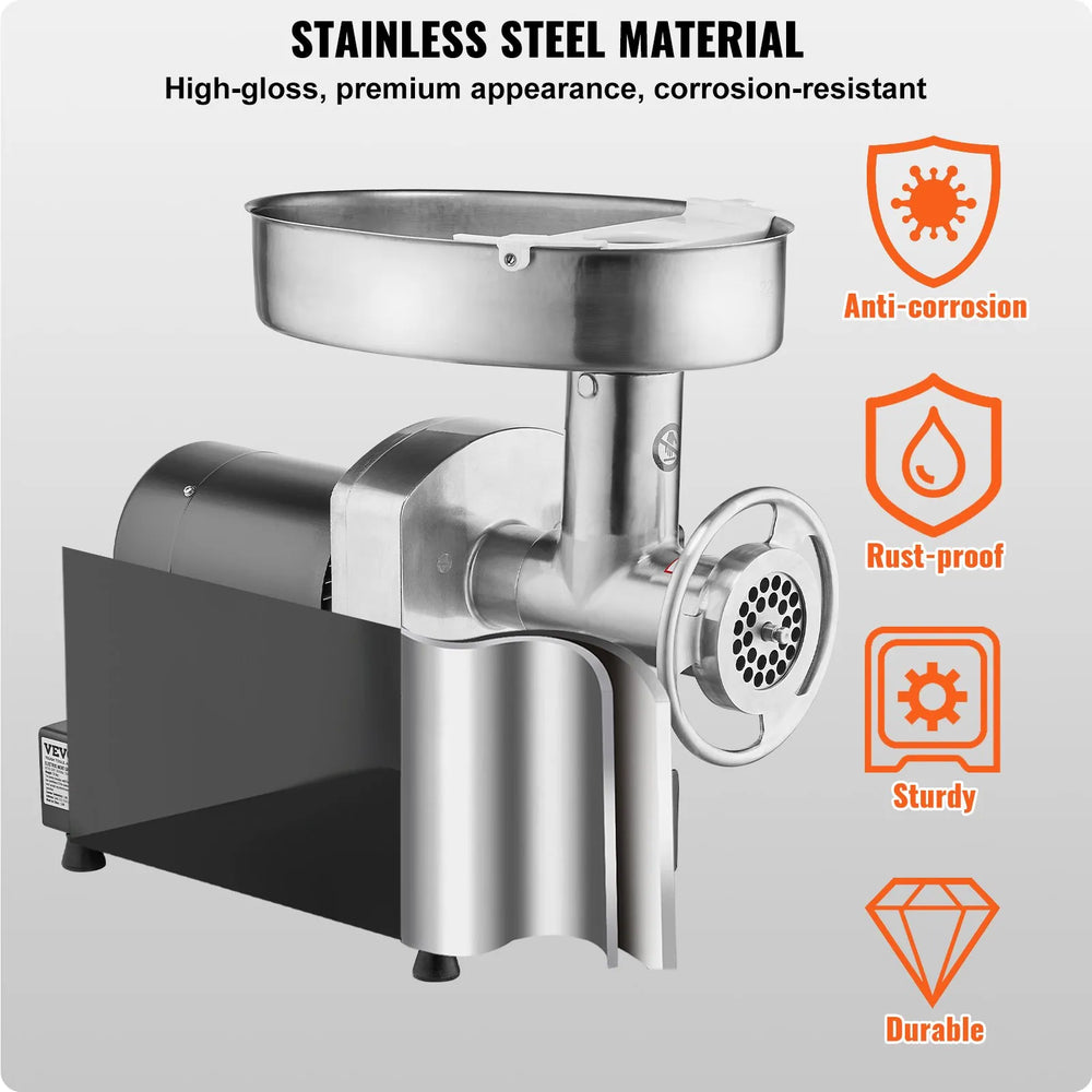 Vevor Commercial Electric Meat Grinder 6 Lbs/Min 350W Stainless Steel Sausage Stuffer New
