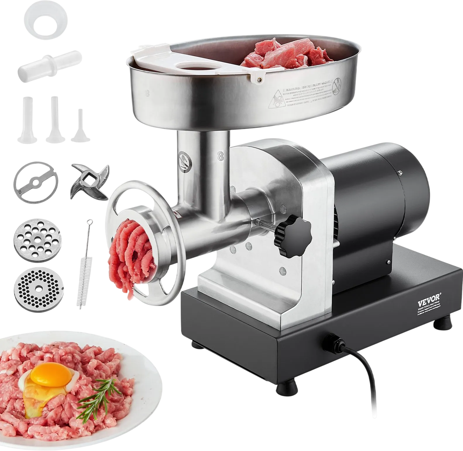 Vevor Commercial Electric Meat Grinder 6 Lbs/Min 350W Stainless Steel Sausage Stuffer New