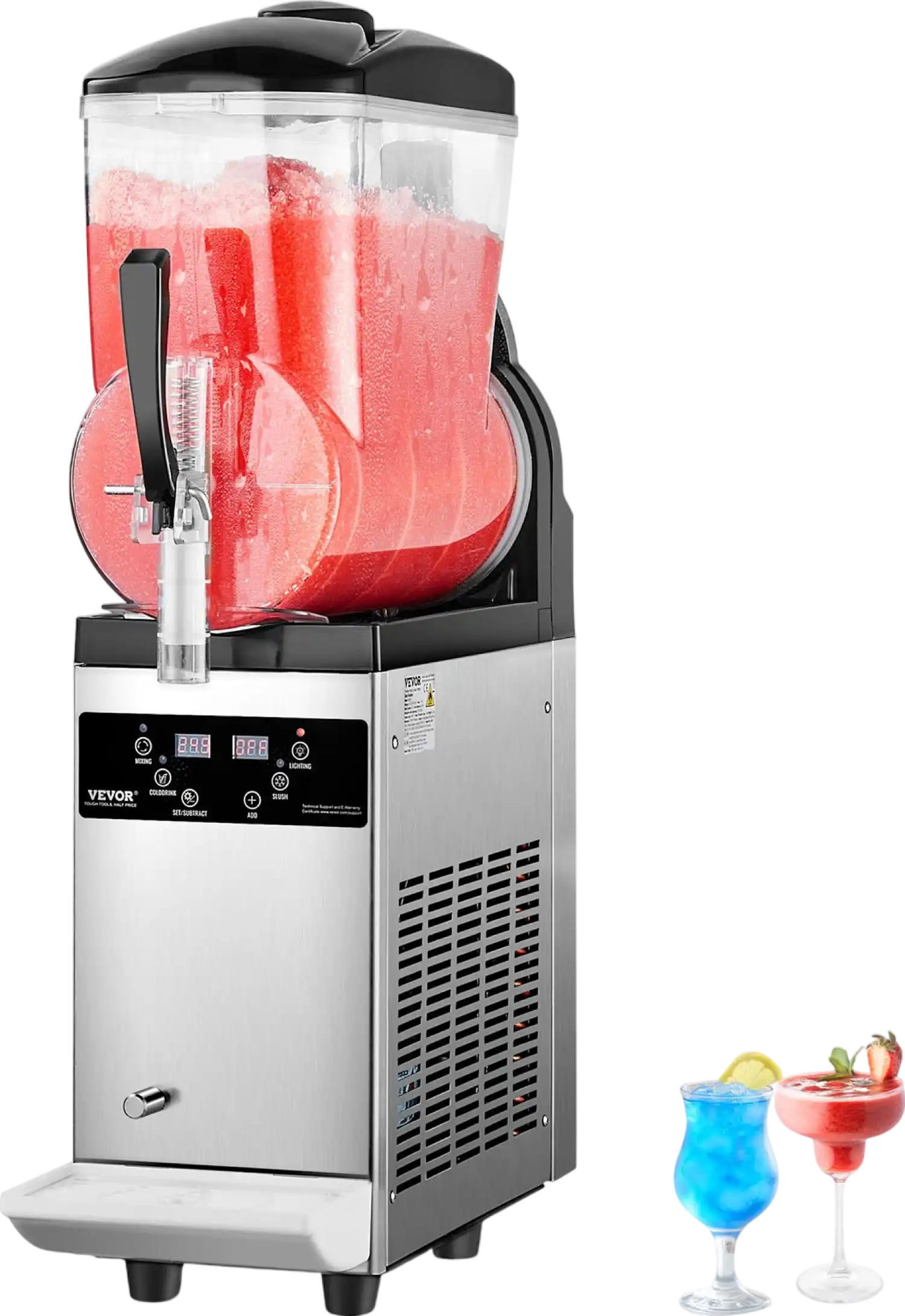 Vevor Slushy Machine 3.2 Gal Single Tank Stainless Steel Frozen Drink Maker New
