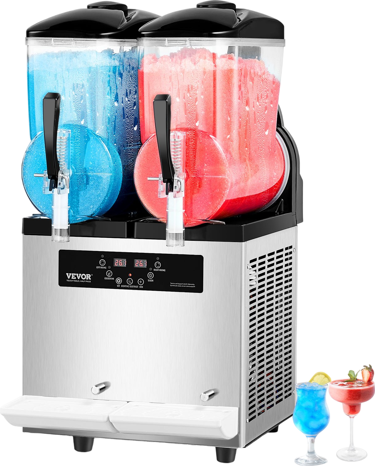 Vevor Slushy Machine 3.2 Gal Dual Tank Stainless Steel Frozen Drink Maker New