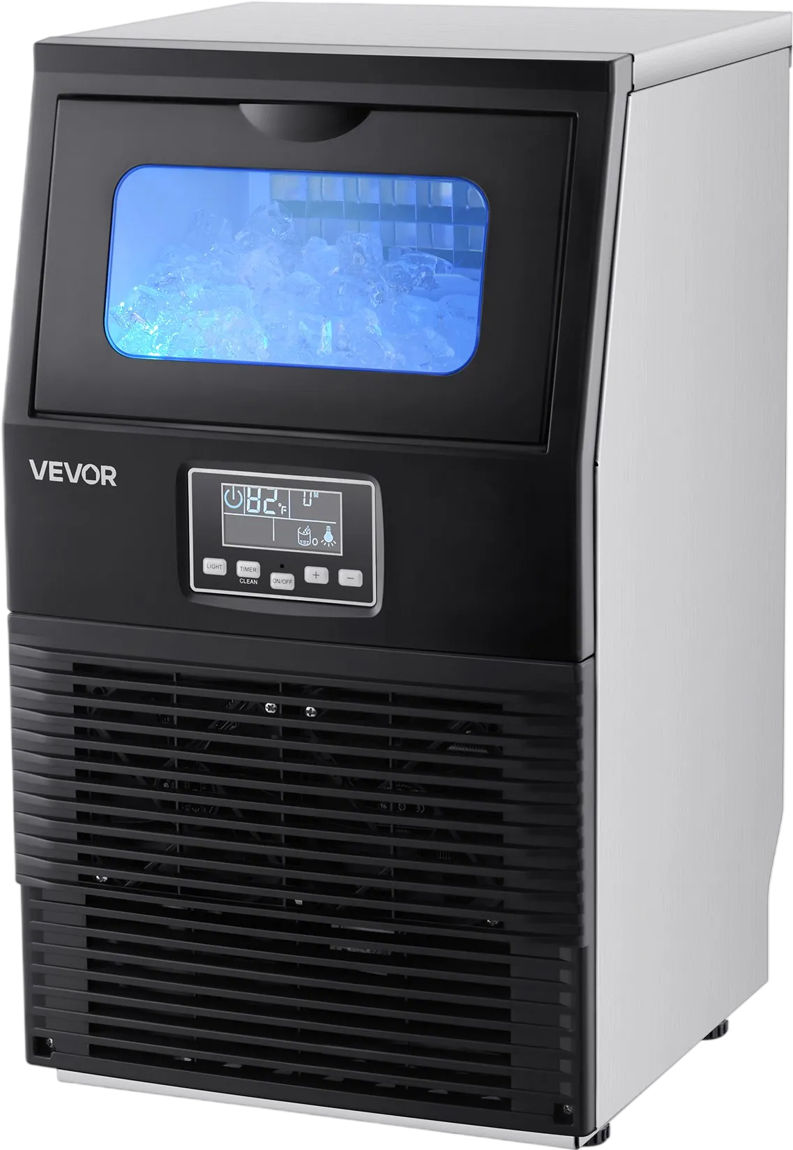 Vevor Commercial Ice Maker 90 lbs/24h with 12 lb. Storage Self-Cleaning Freestanding New