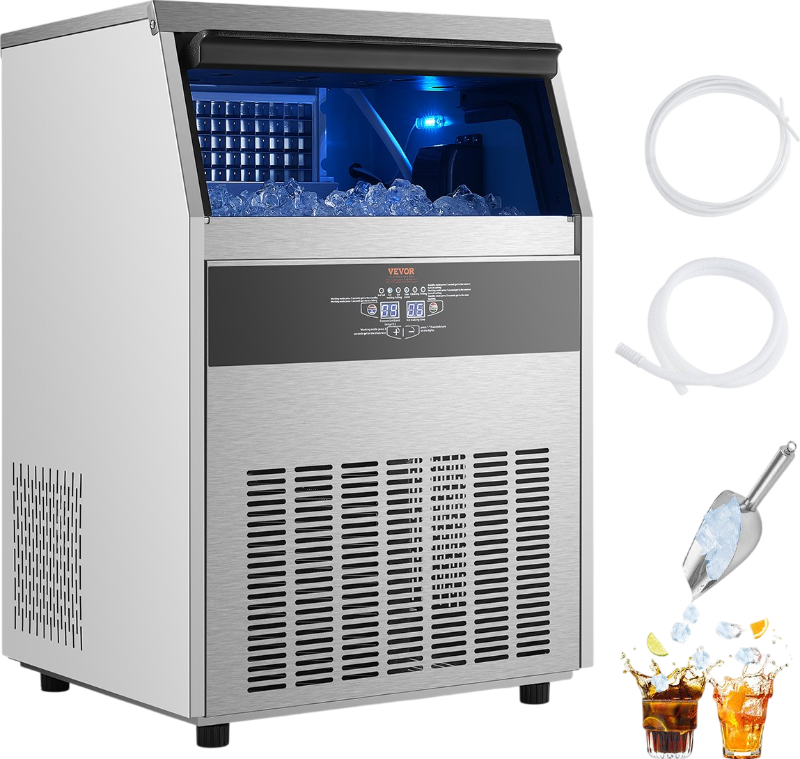 Vevor Commercial Ice Maker Freestanding Cabinet 160lbs/24Hr with 66lbs Storage New