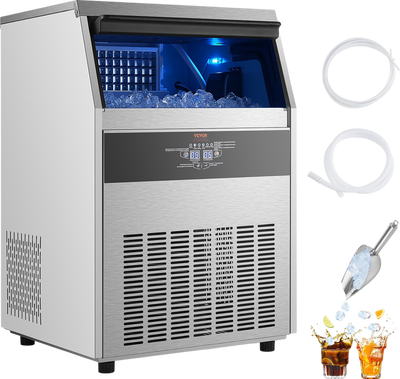 Vevor Commercial Ice Maker Freestanding Cabinet 160lbs/24Hr with 66lbs Storage New
