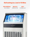 Vevor Commercial Ice Maker Freestanding Cabinet 440Lbs/24Hr with 88 Lbs Storage New
