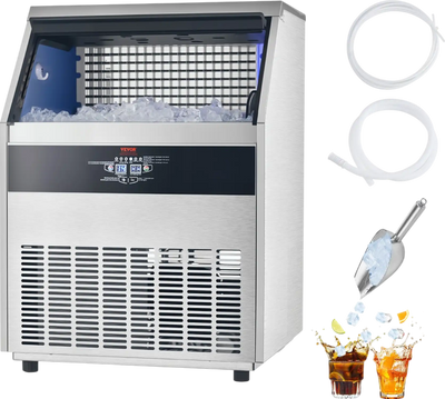 Vevor Commercial Ice Maker Freestanding Cabinet 440Lbs/24Hr with 88 Lbs Storage New