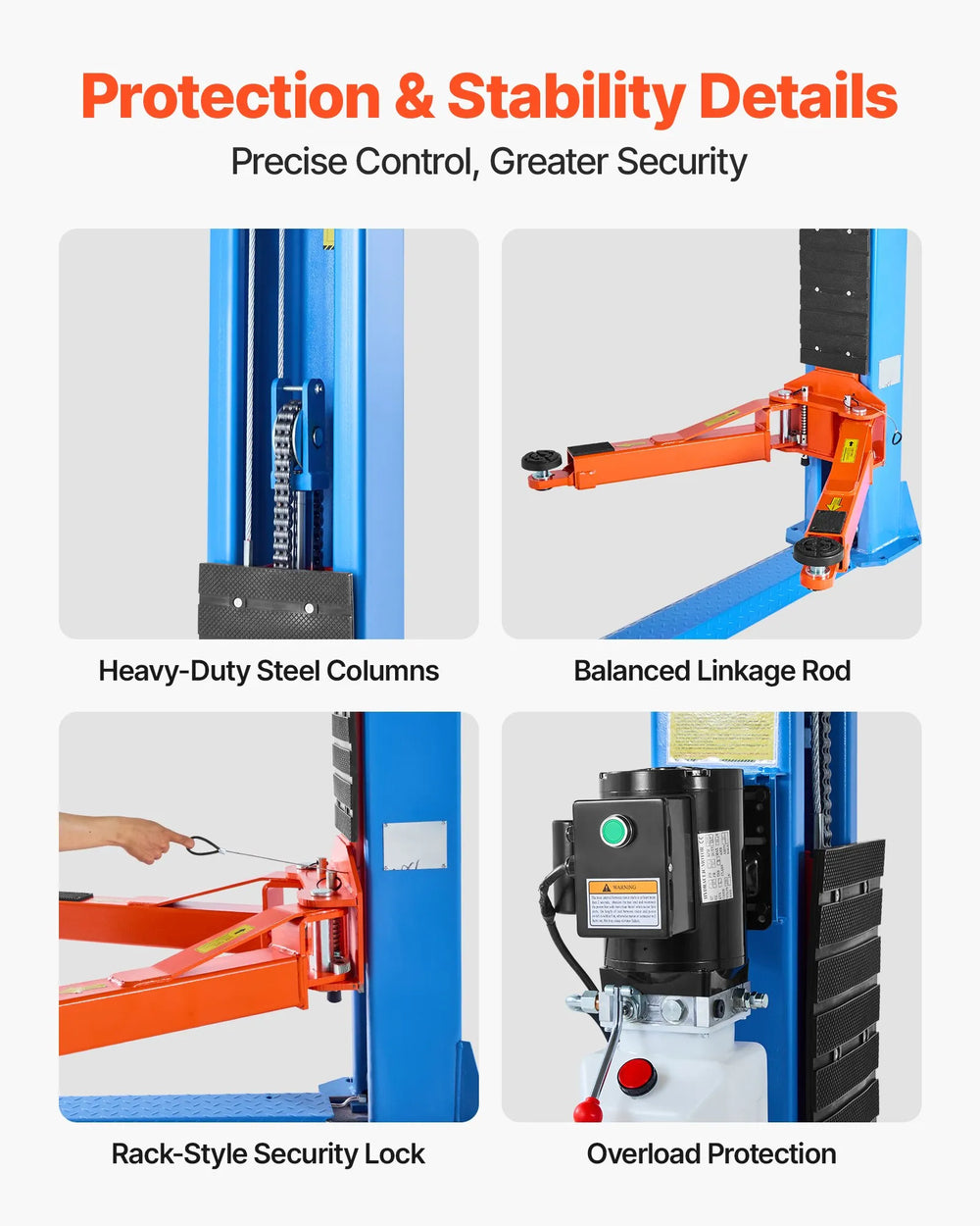 Vevor Car Lift Two Post 9,000 lbs Capacity 74.8" Height Automotive Hoist New