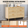 Vevor Rattan Dresser 6 Drawers Natural Wood 43" x 16" x 30" New