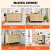Vevor Rattan Dresser 6 Drawers Natural Wood 43" x 16" x 30" New