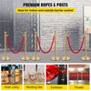 Vevor Stanchion Crowd Control Posts 6 Pcs Gold with Velvet Ropes New