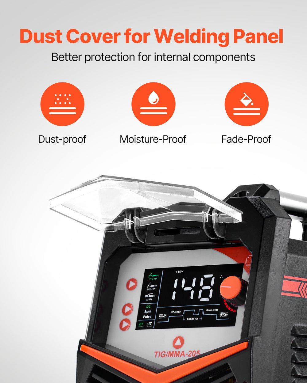 Vevor TIG Welder 3-in-1 Welding Machine Pulse MMA Stick IGBT Inverter LED Panel New