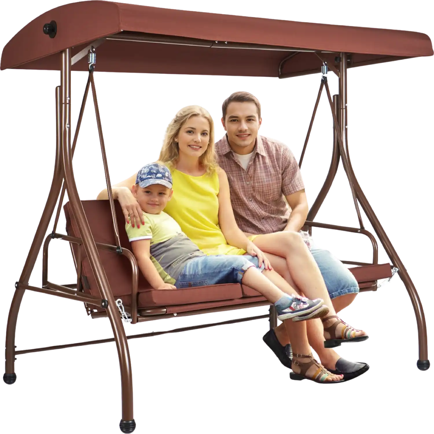 Vevor 2-in-1 Converting Patio Swing Chair with Adjustable Canopy New