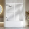 Vevor Bathtub Shower Door 60" x 60" Semi-Frameless Bypass Sliding Tub Door Silver New