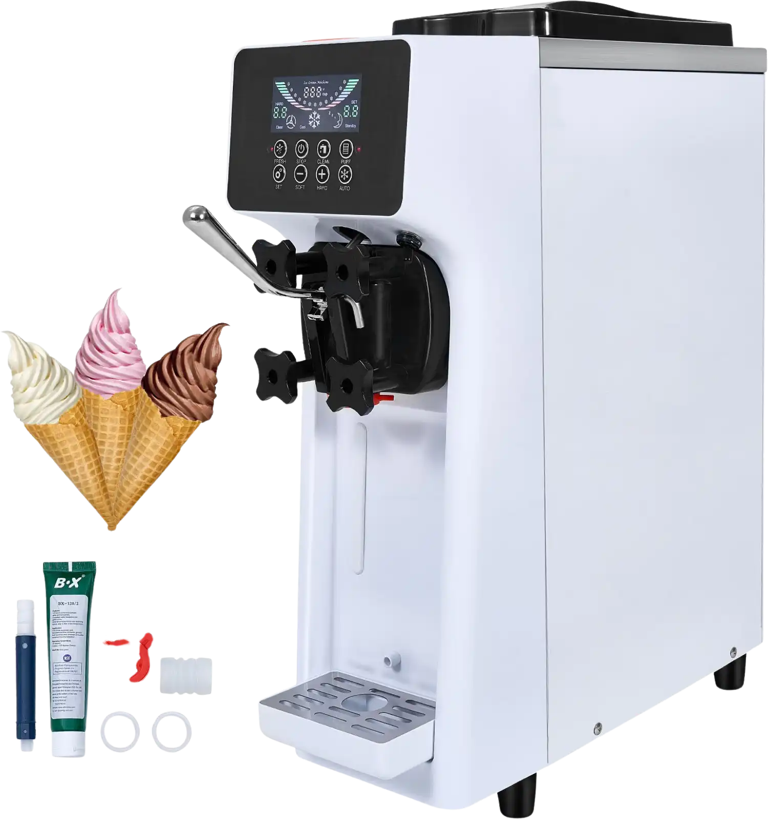 Vevor Commercial Ice Cream Machine 2.7 Gal. Per Hour Single Flavor Countertop 1000W New