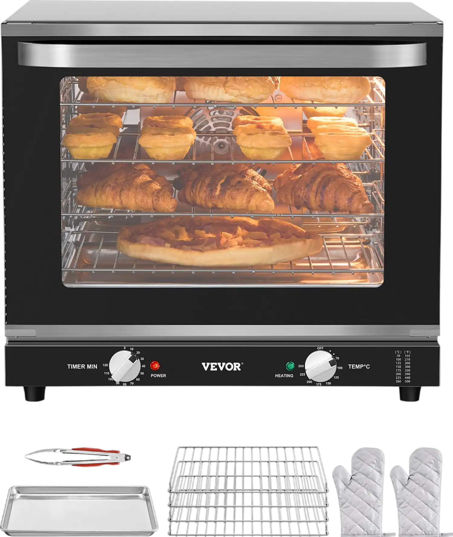 Vevor Countertop Toaster Oven 4 Layers Stainless Steel 2800W New