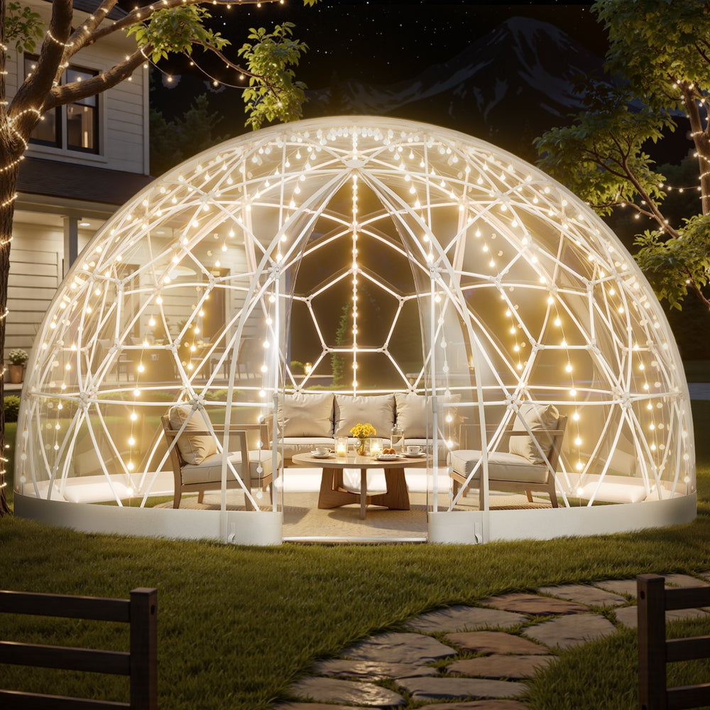 Vevor Garden Igloo 15 x 9.5 Ft Outdoor Geodesic Dome Greenhouse PVC New