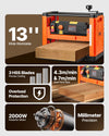 Vevor Thickness Planer 3-Blade 13 in. Width Two Speed Dual Rollers 2000W New