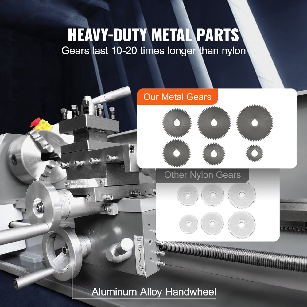 Vevor Metal Lathe 8.3" x 29.5" Continuously Variable Speed 0-2500 RPM 750W New