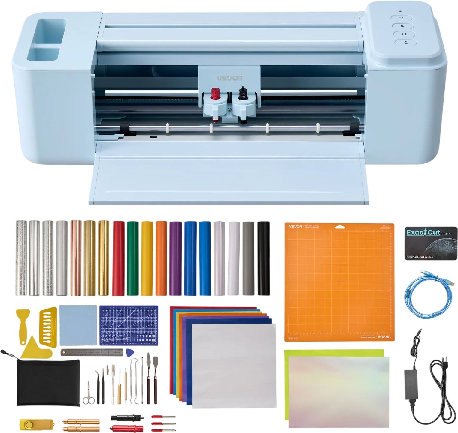 Vevor Vinyl Cutting Machine 12 in. with Materials and Tool Kit Button Control New