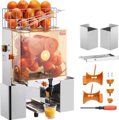 Vevor Commercial Orange Juicer 120W Stainless Steel Auto Feed 20 Oranges Per Minute New