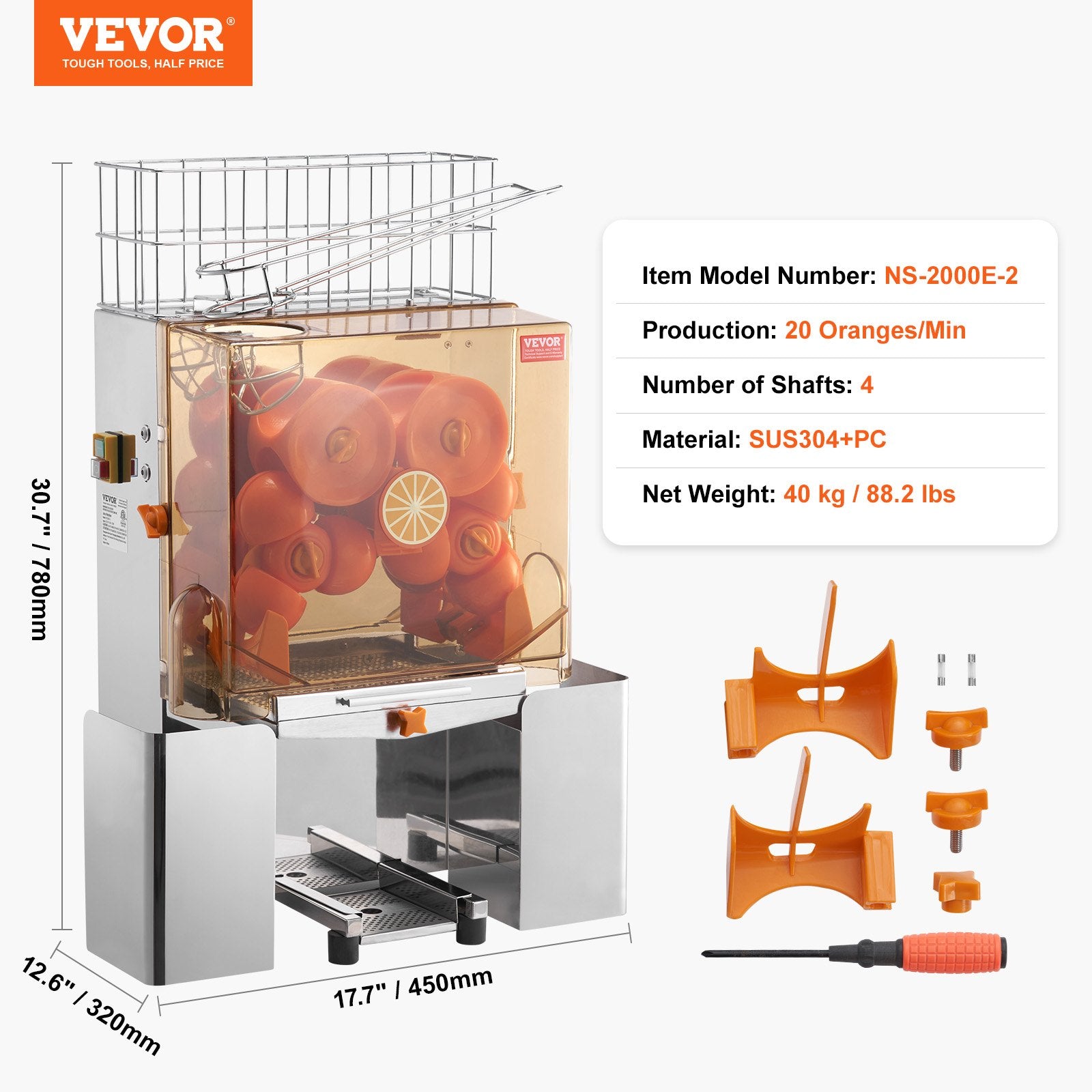 Vevor Commercial Orange Juicer Machine Automatic