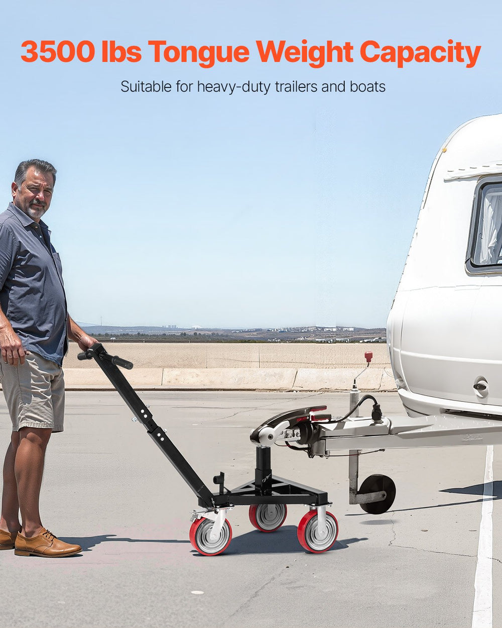 Vevor Trailer Dolly 3500 Lbs Tongue Weight Capacity 18-22" Height Adjustable New