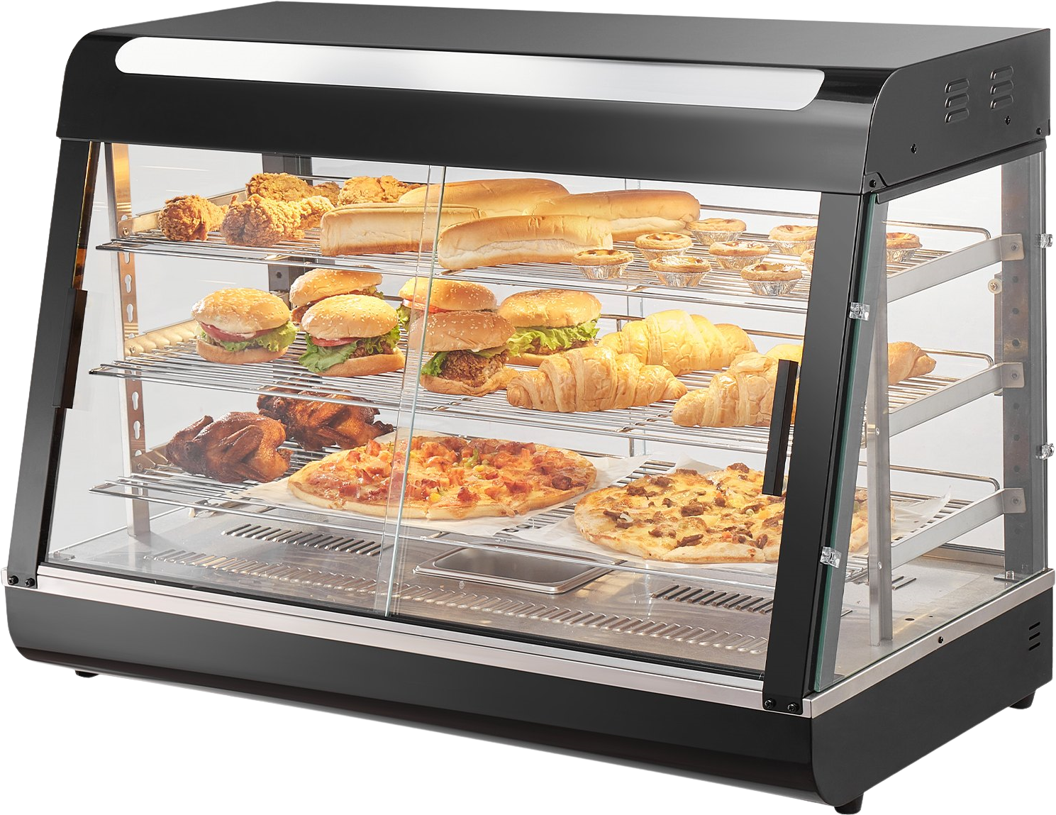 Vevor Commercial Food Warmer 3-Tier Display Countertop Cabinet with Light 1500W New