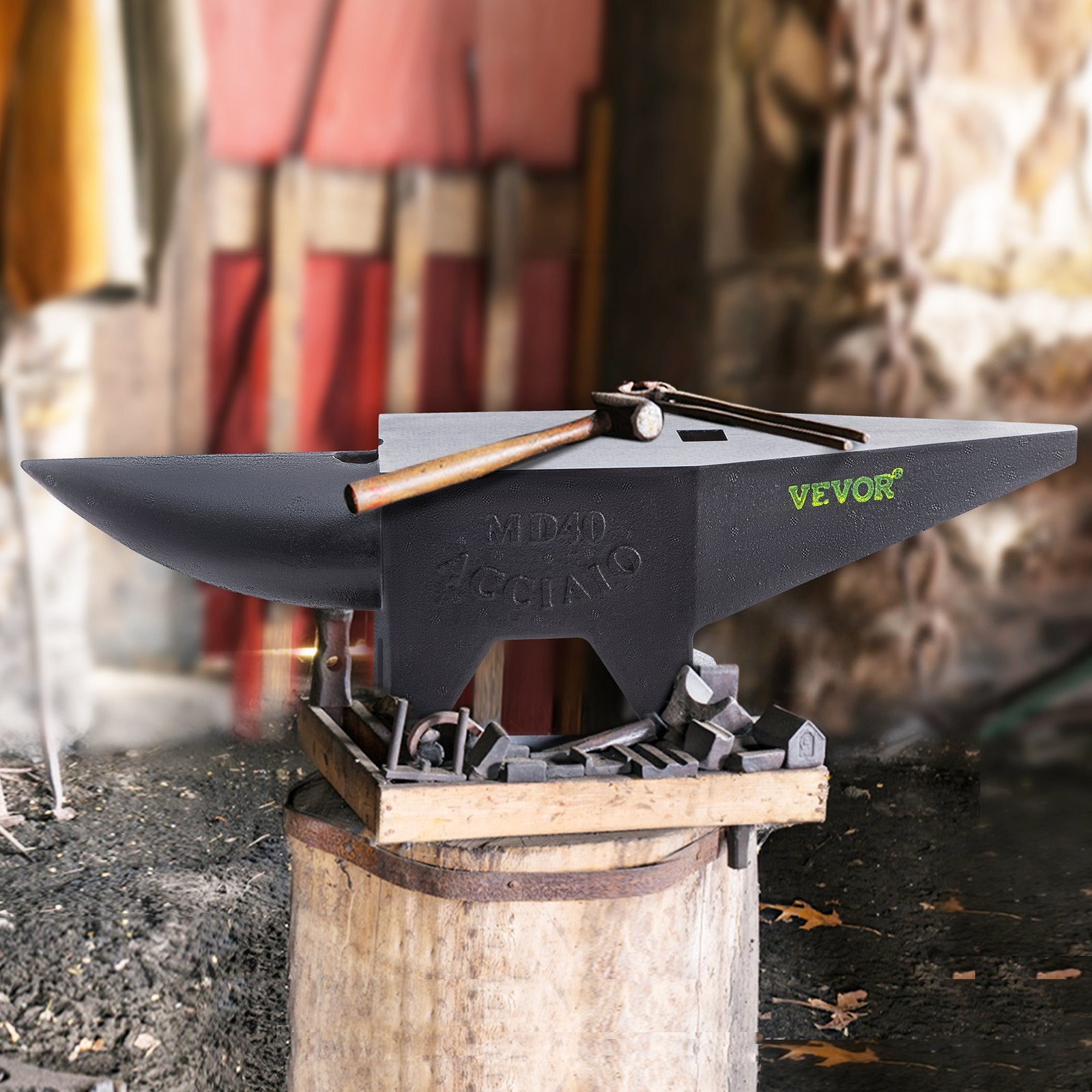 Vevor Cast Steel Anvil 88 Lbs. Single Horn Large