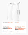 Vevor Frameless Shower Sliding Door 58-59 W x 75 H inch Tempered Glass Chrome New