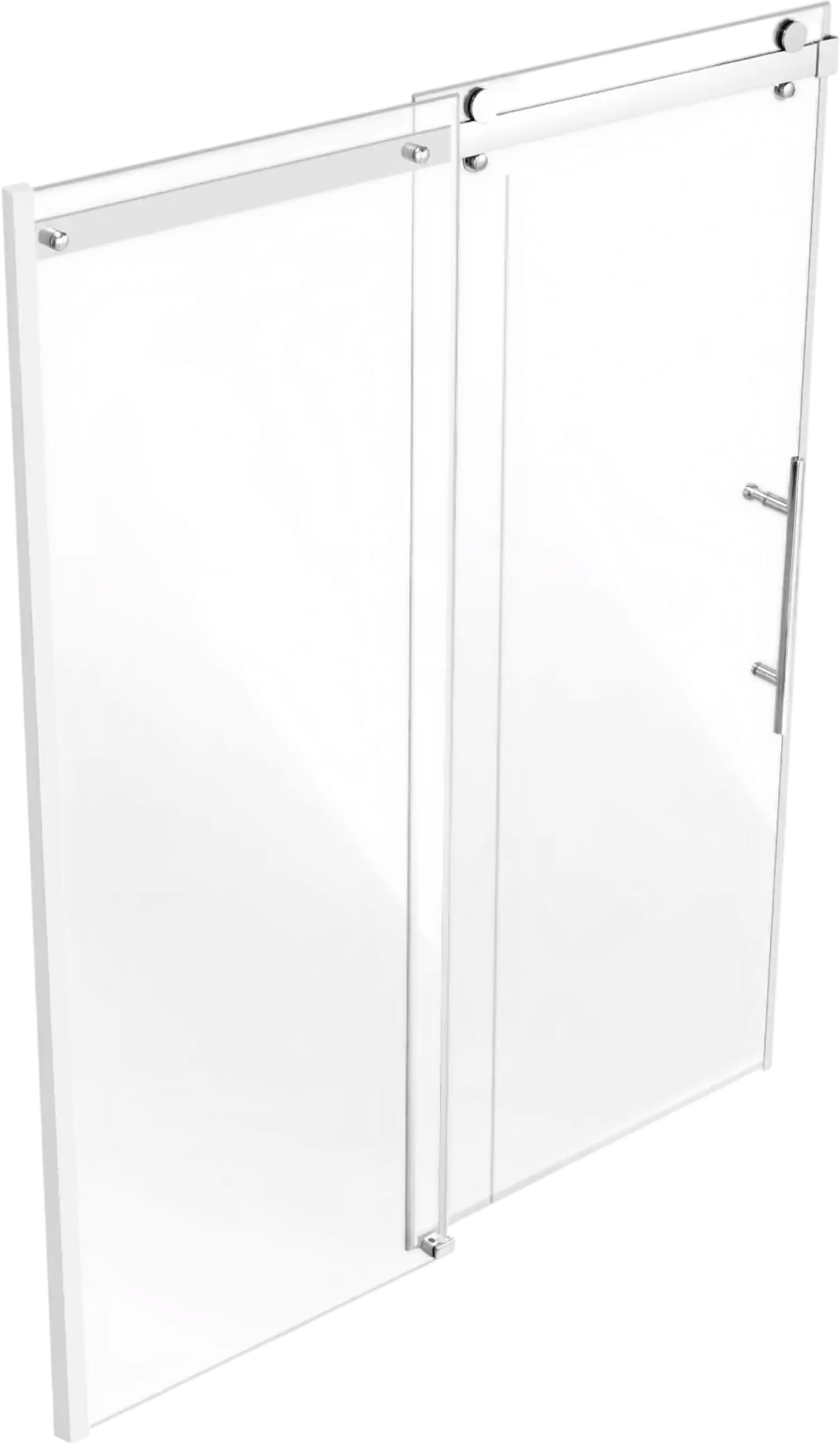 Vevor Frameless Shower Sliding Door 58-59 W x 75 H inch Tempered Glass Chrome New