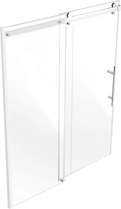Vevor Frameless Shower Sliding Door 58-59 W x 75 H inch Tempered Glass Chrome New